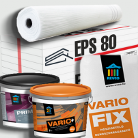 2 cm EPS hőszigetelő rendszer Revco kapart vakolattal
